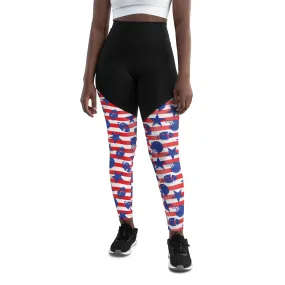 American Football Pattern Compression Leggings