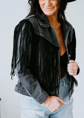 Becky Fringe Denim Jacket