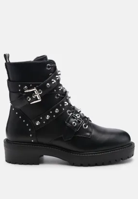 Black Buckled Biker Boots