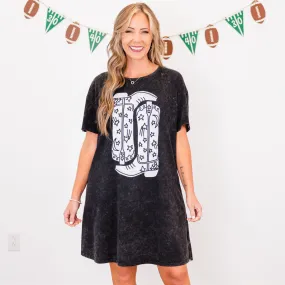 Boot Scootin Game Day T-Shirt Dress, Black