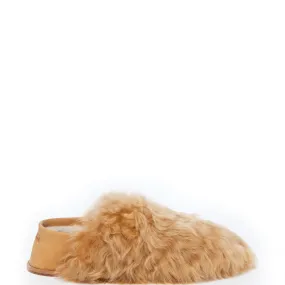 ETHICALLY AND CRUELTY FREE ALPACA SLIPPERS IN BROWN/BEIGE