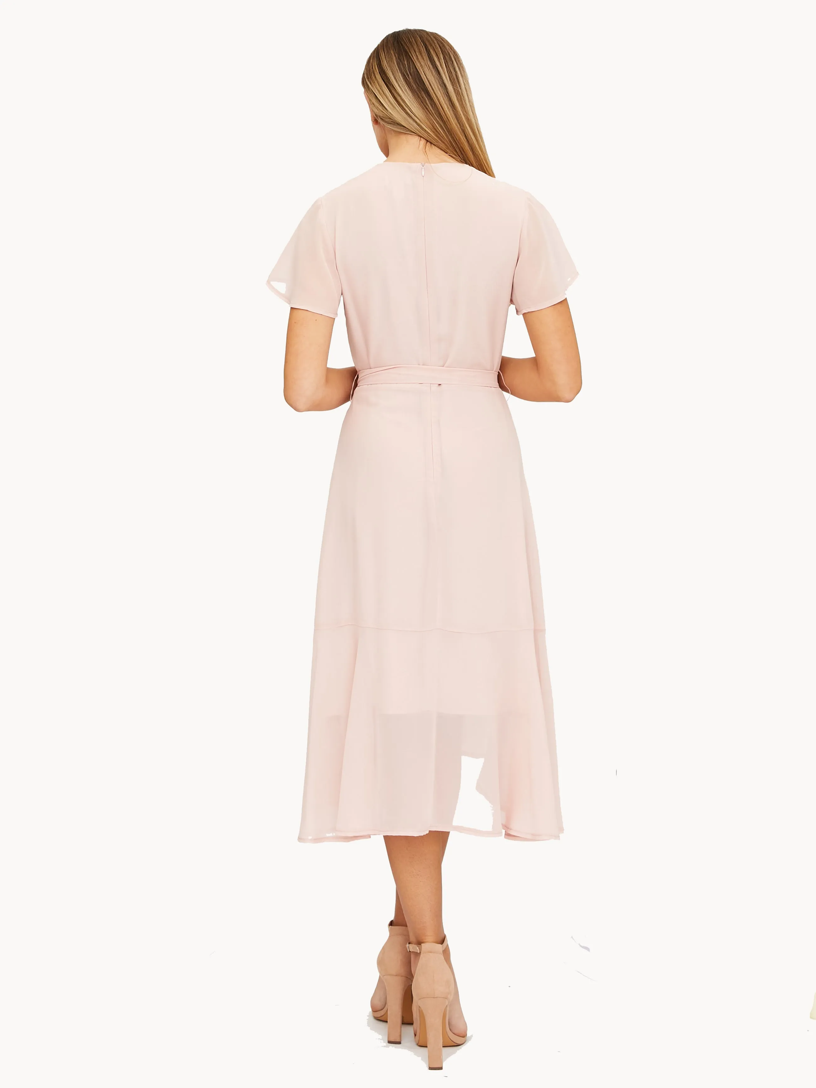 Faith Midi Ruffle Dress / Blush