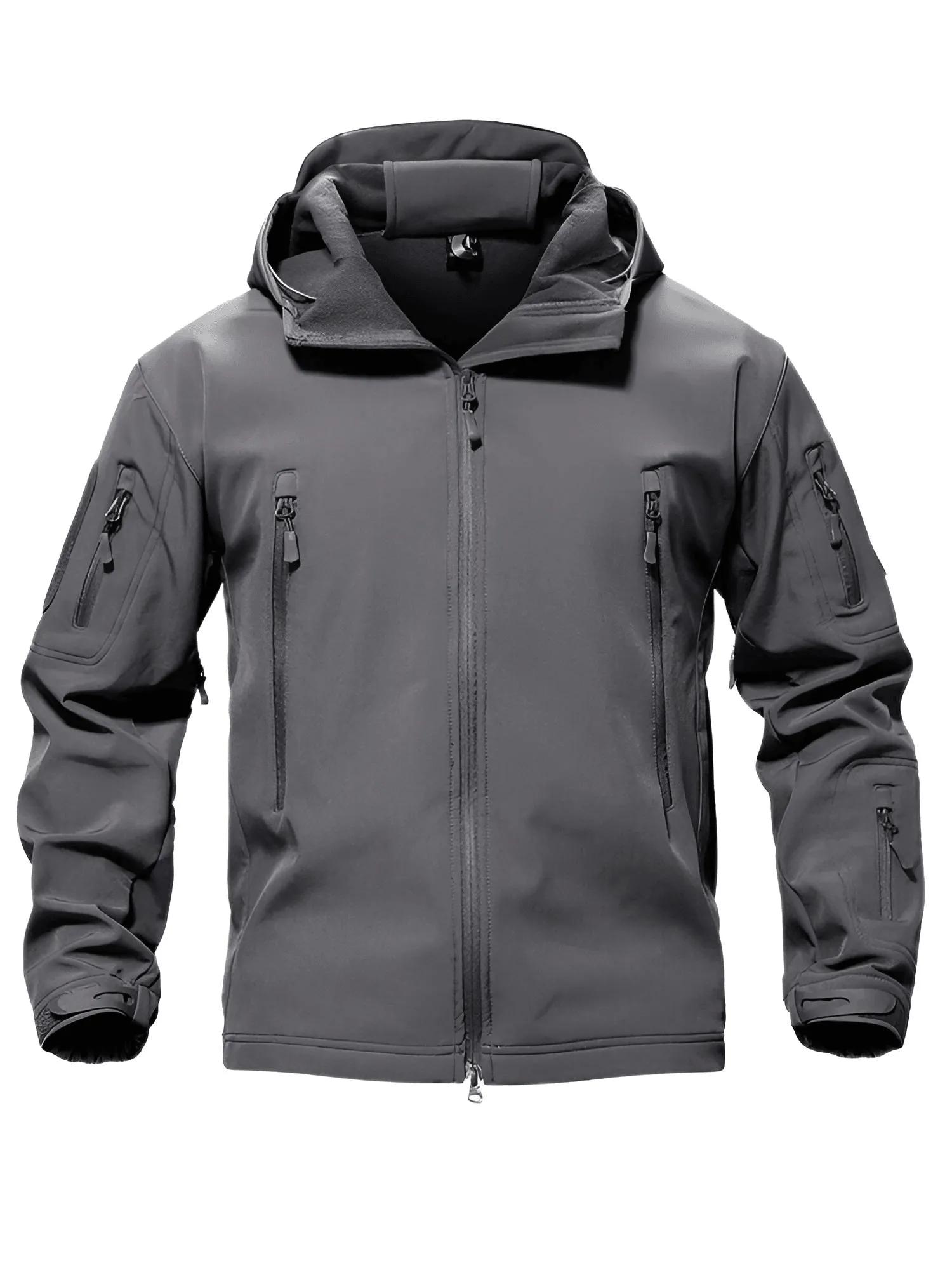 Men's Winter Jacket - Water-Resistant Soft Shell Coat with Hood & Fleece Lining