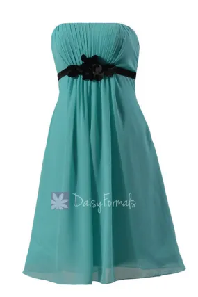 Pretty Turquoise A-line Chiffon Bridesmaid Dress Tiffany Blue Sweetheart Prom Dress(BM141)