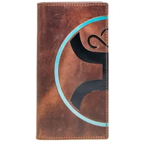 "Hooey 2.0" Brown w/Black & Turquoise Rodeo Wallet