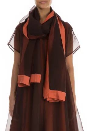 Rust Silk Chiffon Scarf