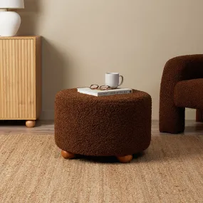 Wren Sherpa Ottoman - Chocolate